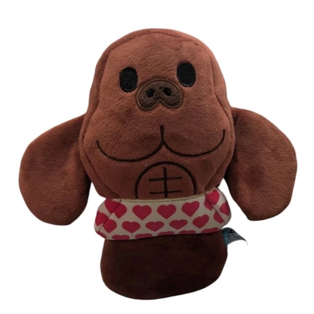 Bark Box Perfect Manatee Dog Toy Squeaker Crinkle Plush Large Hearts